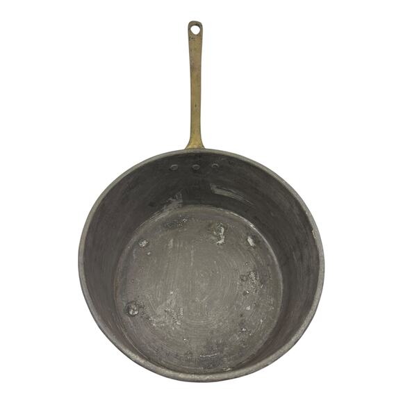 Antique/ Vintage Copper Saucepan with‎ Brass Handle Tin Lined, Hand Riveted - Picture 10 of 10